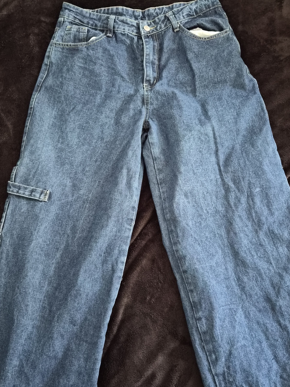 Womens Wide-Leg Denim Jeans - Blue